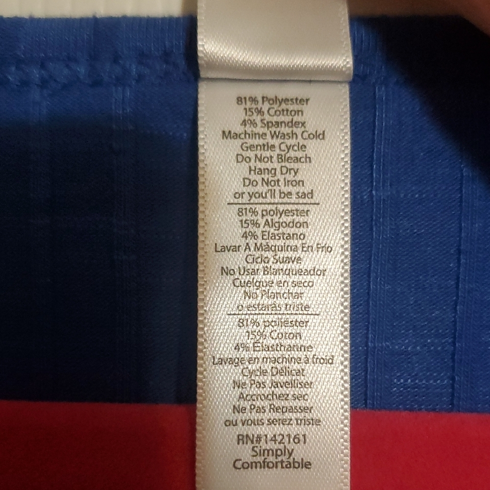 LuLaRoe Lynnae Vibrant Blue Ribbed Long Sleeve Top - Picture 4 of 5